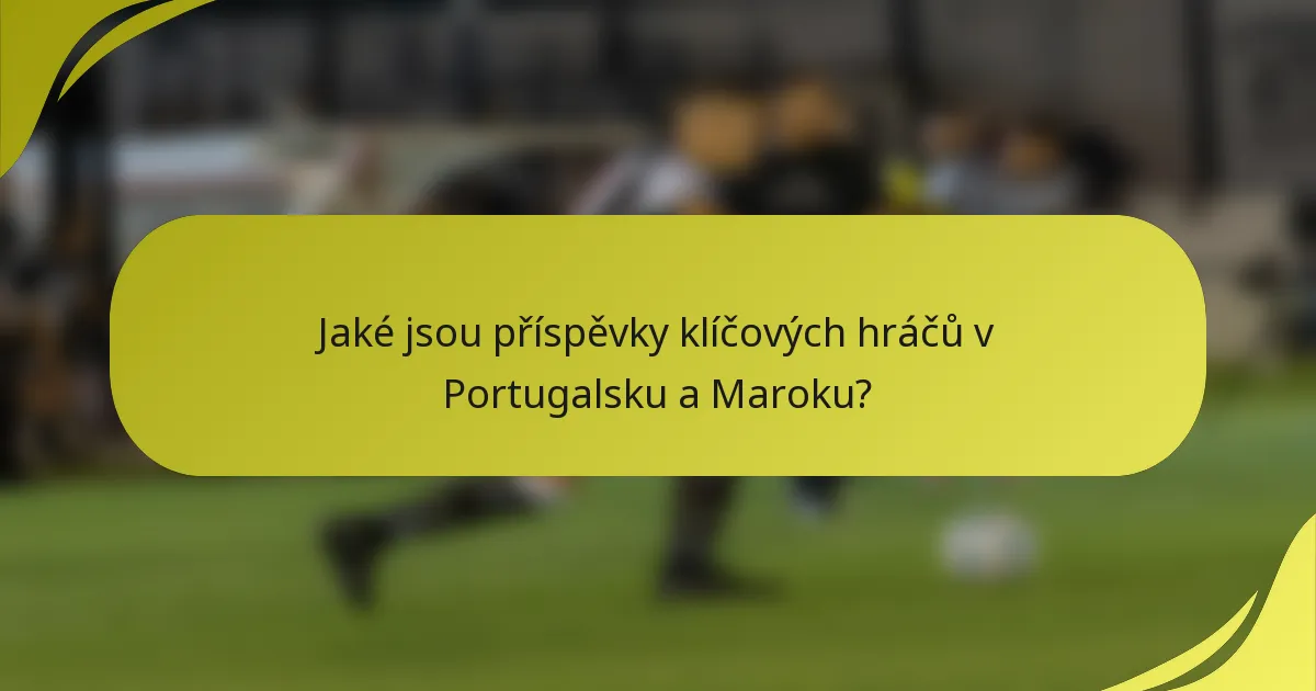 Jaké jsou příspěvky klíčových hráčů v Portugalsku a Maroku?